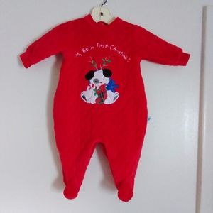 Little Me Quilted Red 1 pcs Christmas Outfit 9m